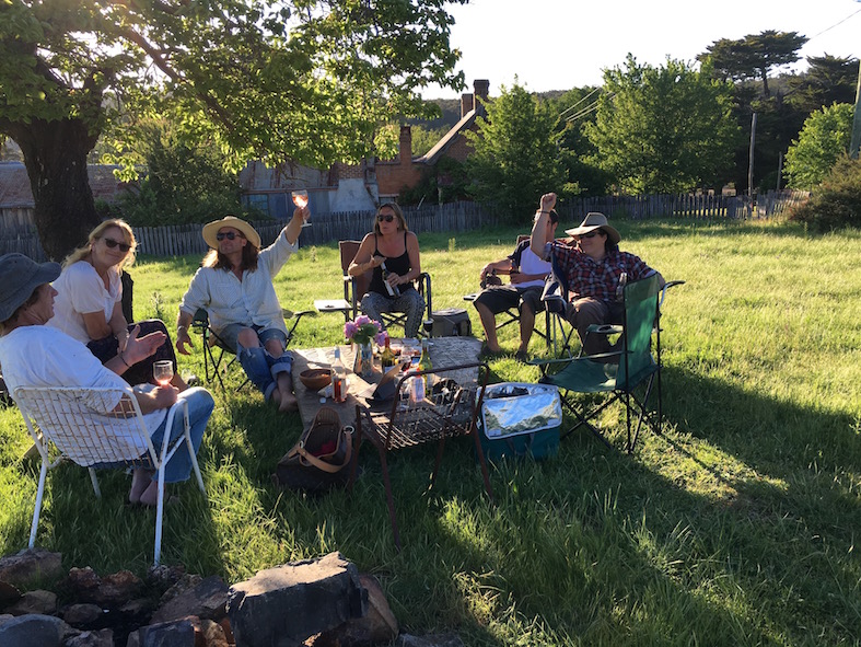 Evening drinks under the apricot tree